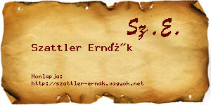 Szattler Ernák névjegykártya